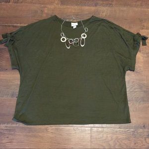 Avi & Viv Olive green cold shoulder top